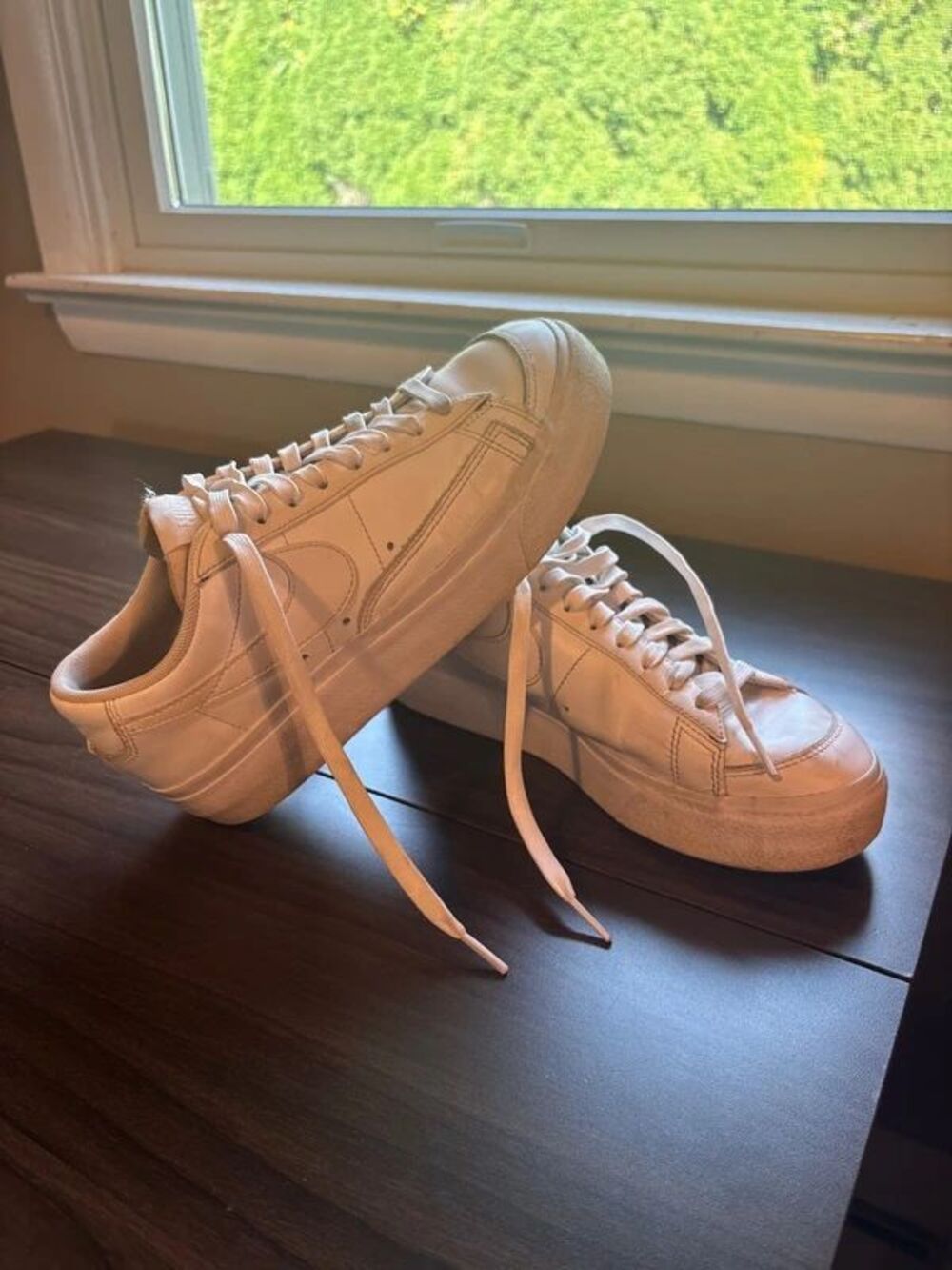 Nike Blazer Low Platform Size 8 Triple White DJ0292-100 Athletic Shoes